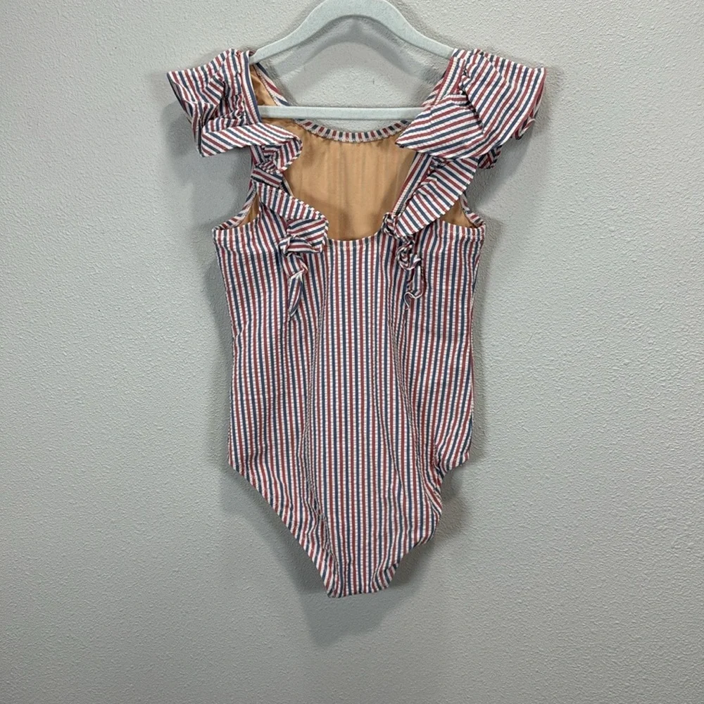 Crewcuts Striped Swimsuit with Ruffle Detail‎